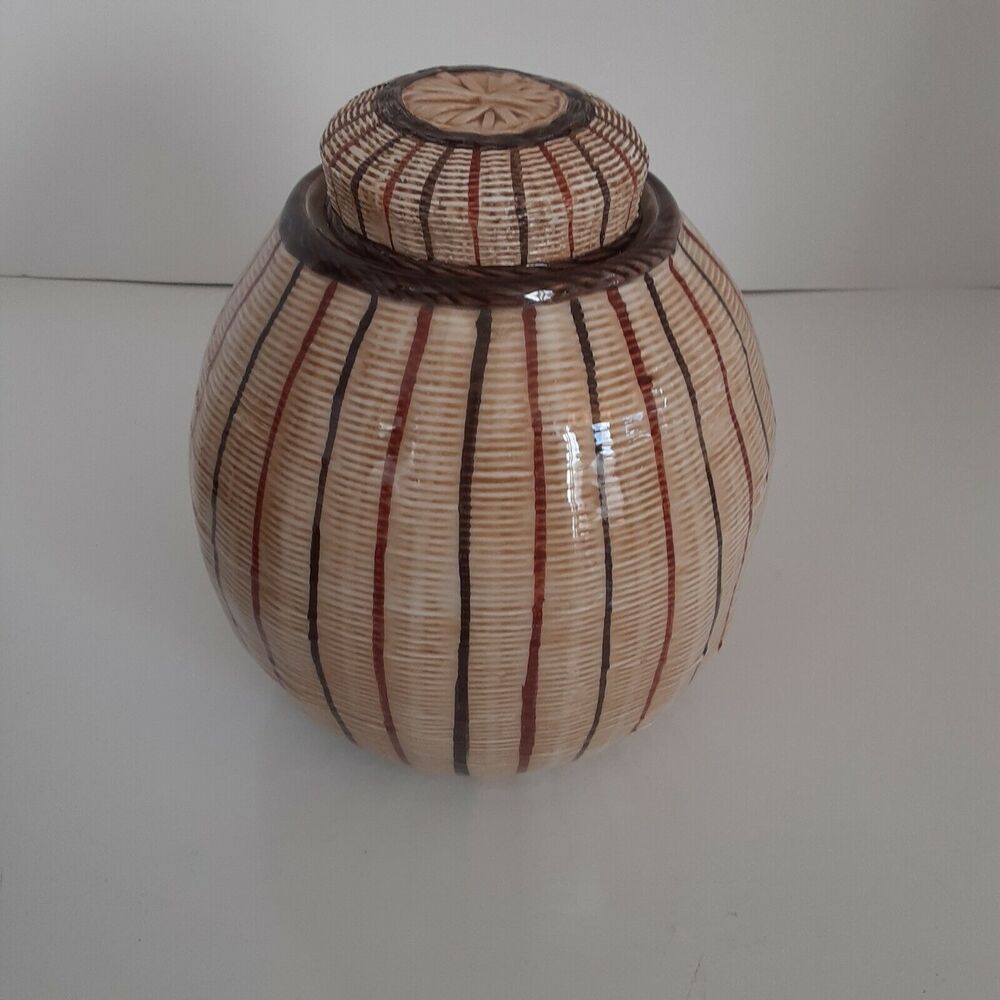 Vintage Italian Ethan Allen Ginger Jar Japandi Minimalist Timeless